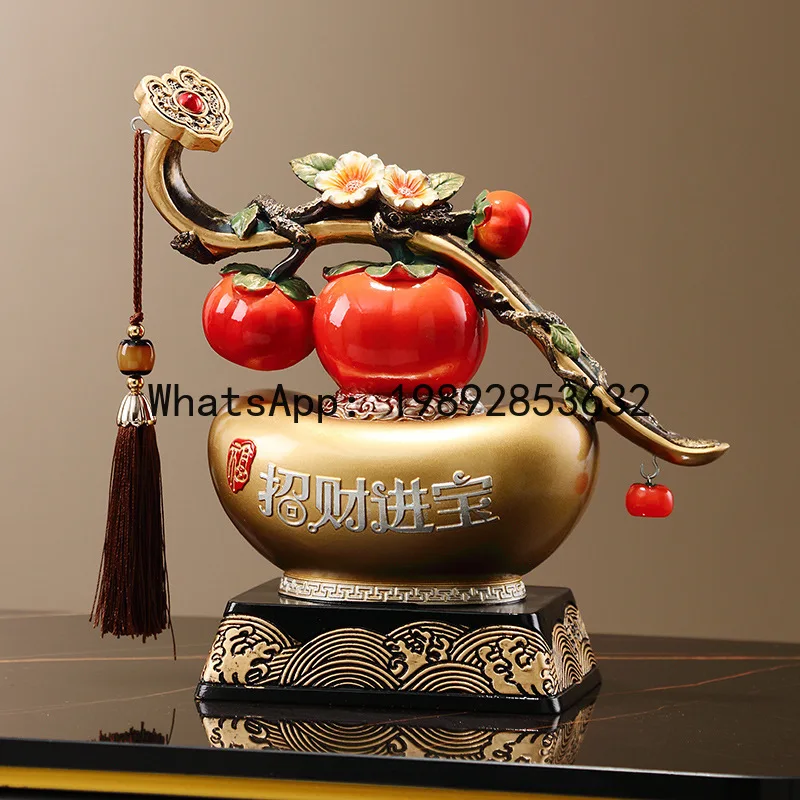 Hys lucky persimmon ornament - feng shui decoration for entryway, living room, tv cabinet, housewarming gift