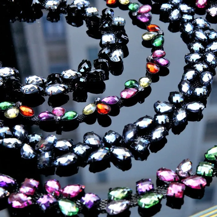 Flash crystal Sewing on Rhinestone 1yard Crystal Glass Strass Crystals Stones For Clothes Crafts Decorations