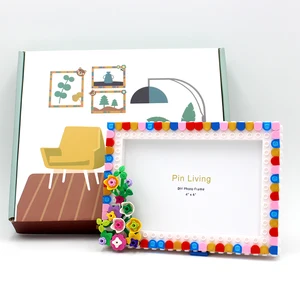 Pinliving 1pc Flower Grid Photo Frame, simple color block DIY Frame for home decoration, family activity gift 11 Main Sales Frame with Frame - №5