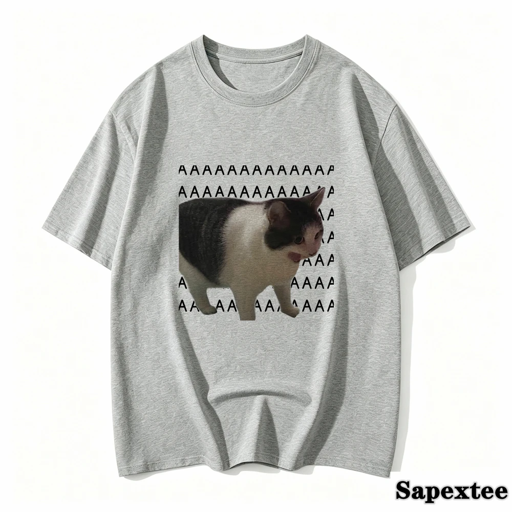 Funny Meme Sad Crying Cat Printed Women Men Casual T-Shirt Summer Harajuku T Shirts Casual Fashion Tees Clothes Short Sleeve
