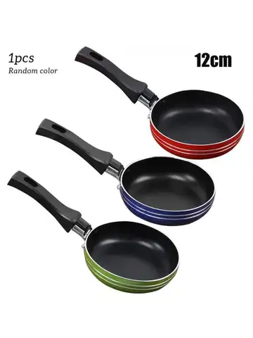 12cm/14cm/16cm Mini Frying Pan Non-Stick Steel Frypan Pot Saucepan Random Color For Cookware Kitchen Cookware