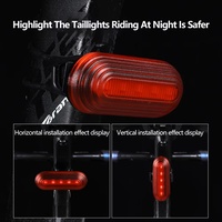Bicycle Taillight White+Red Light Waterproof Riding Rear Light Led Type-C Usb Rechargeable Mountain Bike Cycling Light Tail-lamp