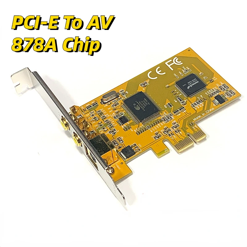 

PCIE 878A Capture Card PCI-E 878 Sonography Medical Image 2 PORTS AV Svhs Terminal Connector Video Capture Card SDK2000 1394