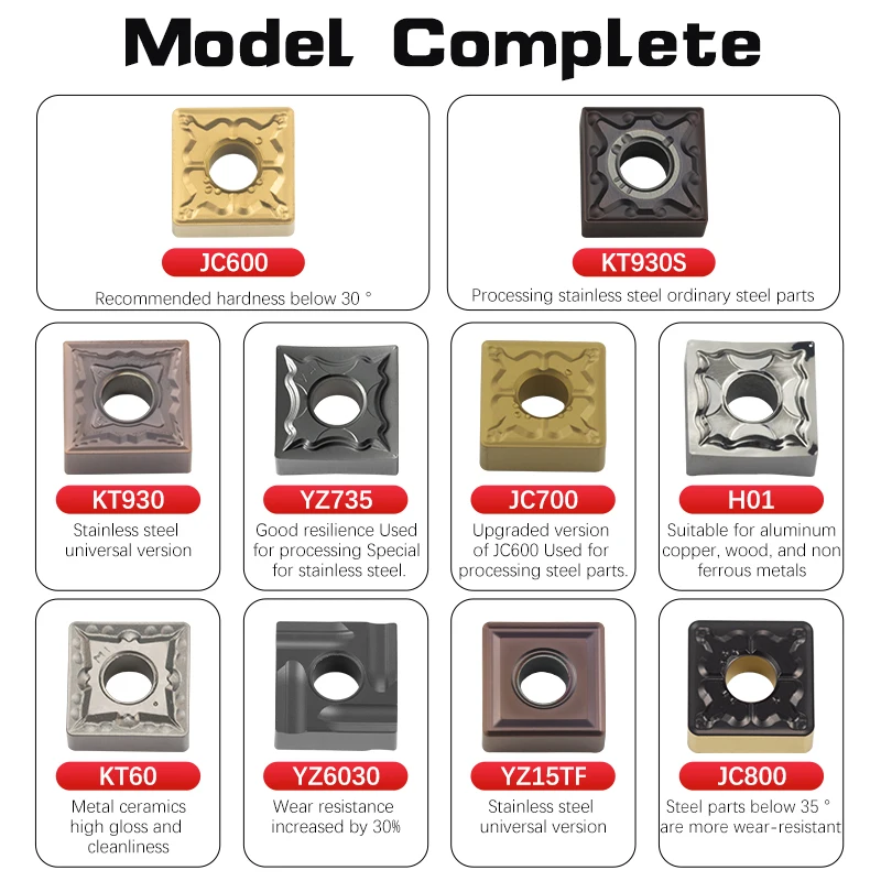 Carbide Insert para MSDNN MSSNR, ferramenta de torneamento externo, SNMG R-S L-S Blade, CNC L, cortador de aço inoxidável, 10PCs, SNMG120404