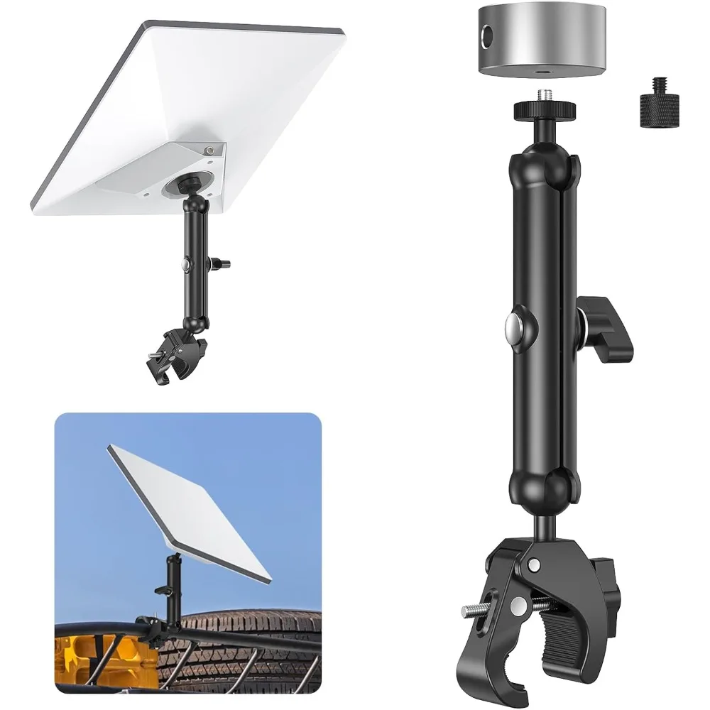 Hochleistungs-Klemmhalterung für Starlink Mini-Antenne, verstellbares Kugelgelenk, gerader Rohrhalter, Aluminiumlegierung, RV-Schienenrohr-Montage-Kit für Wohnmobile, Zubehör für die Installation von
