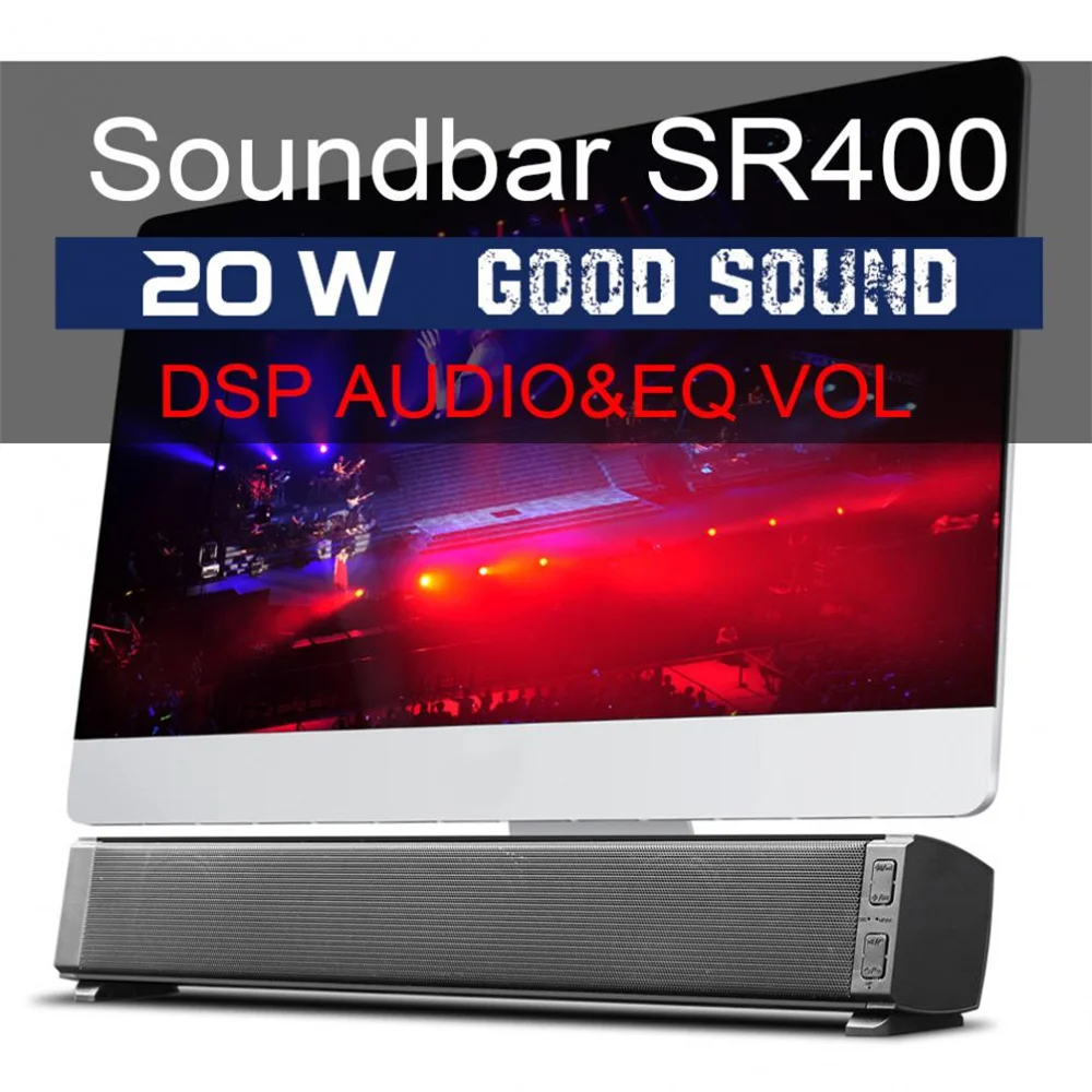 

20W Portable Soundbar Bluetooth CP TV Speaker Wireless Stereo TF Subwoofer Column 2 Sound Effects QE Treble