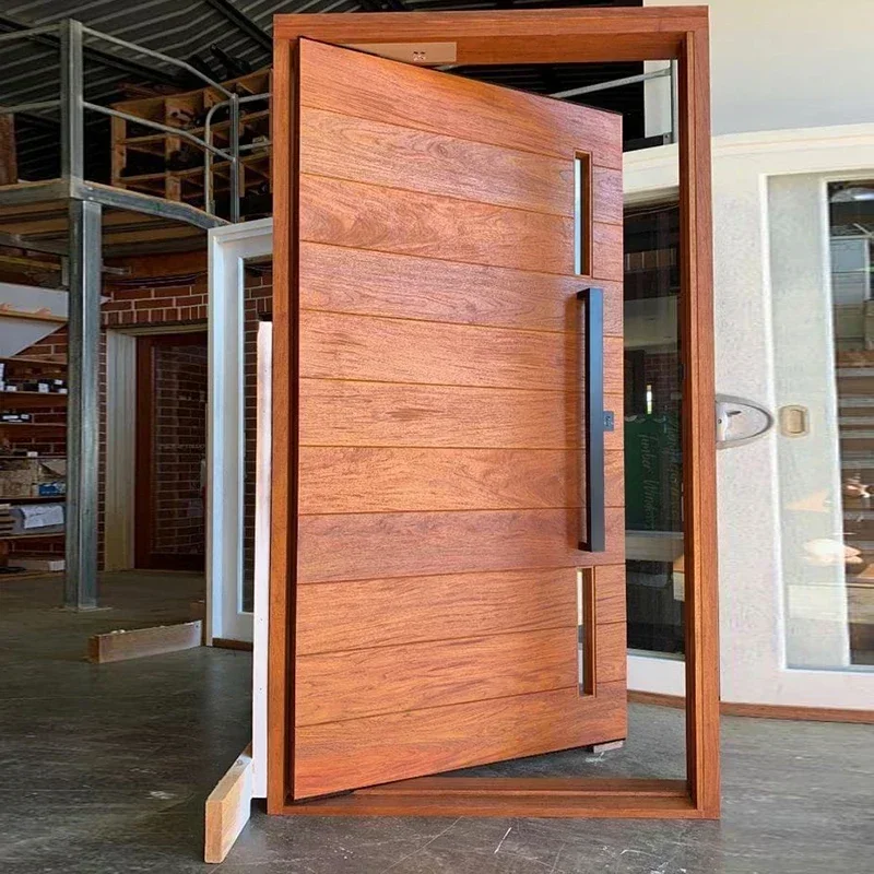 

Soundproofing Waterproof Exterior Security Front Pivot Door Wooden Entrance Hot sales