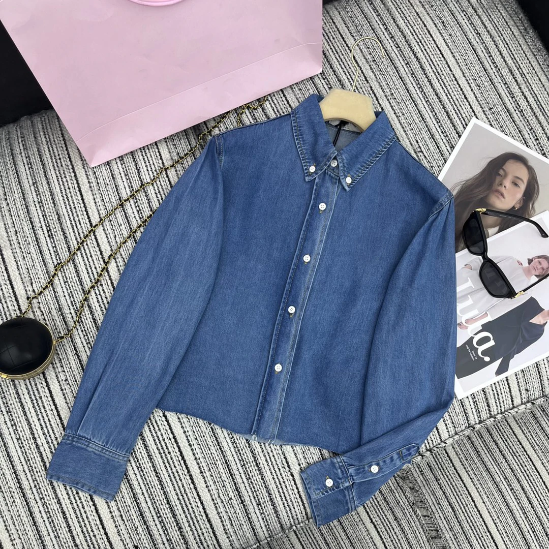 

Denim shirt Single-breasted design Fashionable temperament Slim and thin Soft and comfortable 2024 women's new hot