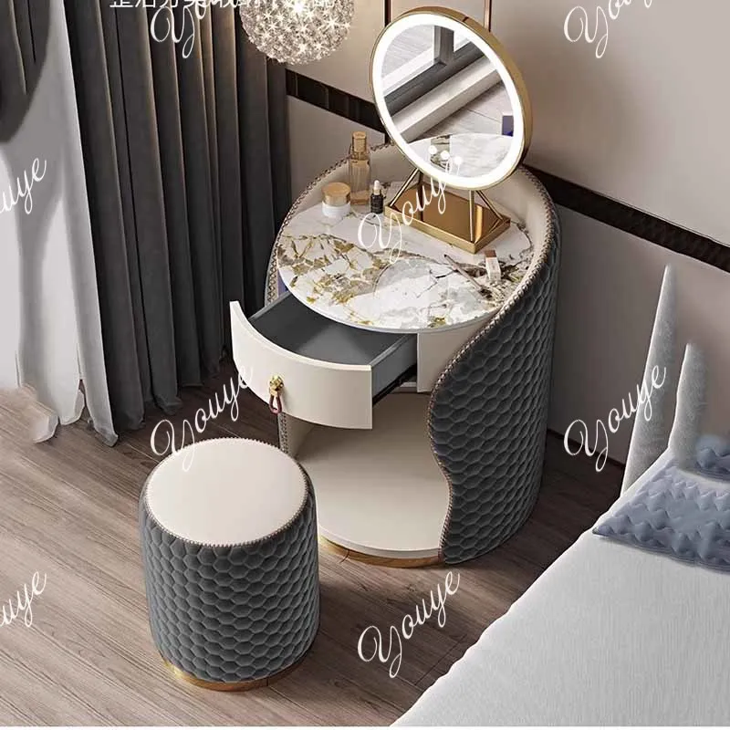 

Women Stool Dresser Eithe Drawers Mirror Nordic Luxury Living Room Dressing Table Storage Makeup Comoda Pra Quarto Furniture