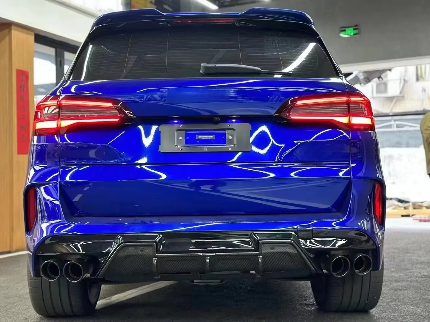 High Quality  Dry Carbon Fiber Rear Bumper Lip for X5M F95 X6M F96 AK Style  Rear Diffuser Perfect Fitment