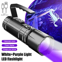 X10 White Purple Outdoor Fishing Photo Scorpion Handheld White Purple Ultra Bright Long Range Zoom Flashlight