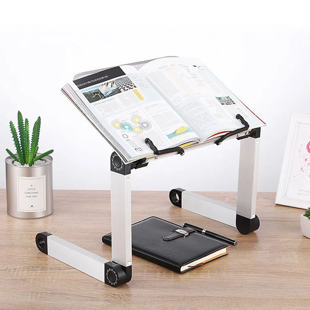 Foldable Reading Book Holder 360° Rotatable Stand For Easy Viewing Reading Holder Desk Book Stand white