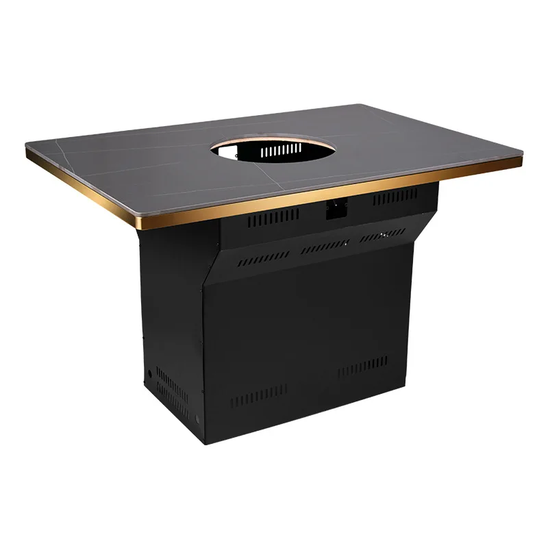 

Korean barbecue shop stainless steel table box hot pot shop heat-resistant table body rock slab desktop commercial barbecue