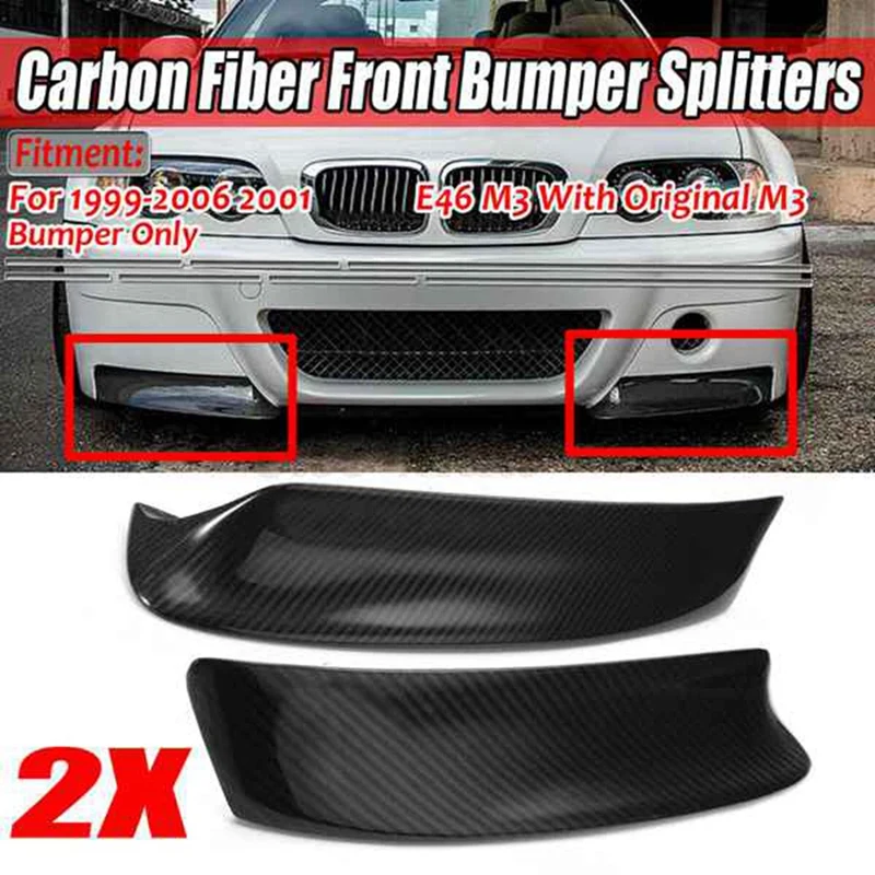 

For BMW E46 M3 1999-2006 REAL Carbon Fiber Front Bumper Splitter Spoiler Lip