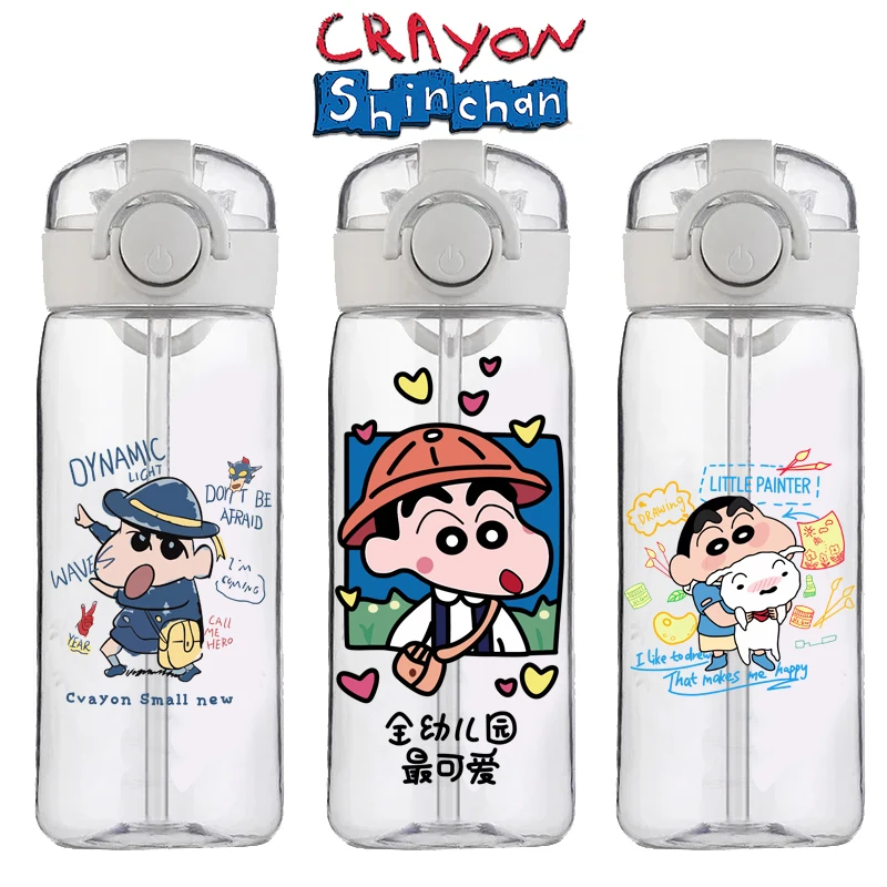 Crayon Shin-chan Cup Clear Brand High Quality Water Bottle Outdoor Sport Leak Proof Cute Plastic School Water Bottle for Kid New