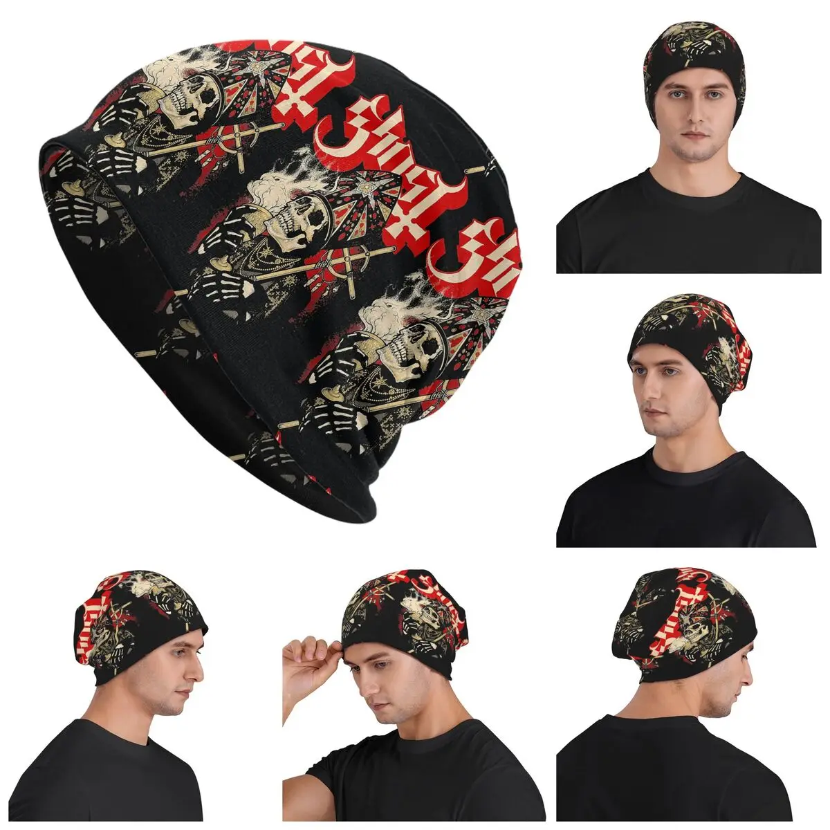 Swedish Rock Band Horror Ghost Skullies Beanies Hats Warm Autumn Winter Outdoor Cap Knitted Bonnet Caps for Men Women Adult