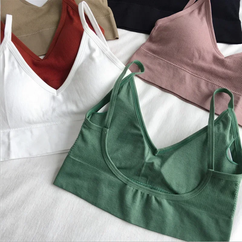 Women Sexy Crop Tops Bra Tube Top Female Streetwear Sleeveless Seamless Sports Bra Crop Camis Top Tee Bandeau Top Basic Tank