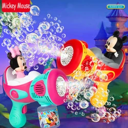 Mickey Mouse Electric Bubble Gun Kids Toy Bubbles Machine Automatic Soap Blower With Light Outdoor Games Boys And Girls Gift