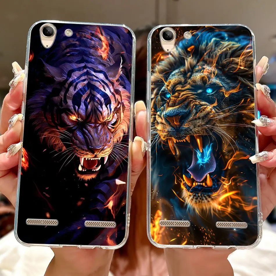 For Lenovo Vibe K5  / K5 Plus / K5 Pro L38041 A6020a40 A6020a46 Phone Case Cool Dragon Tiger Painted Soft Silicone TPU Cases