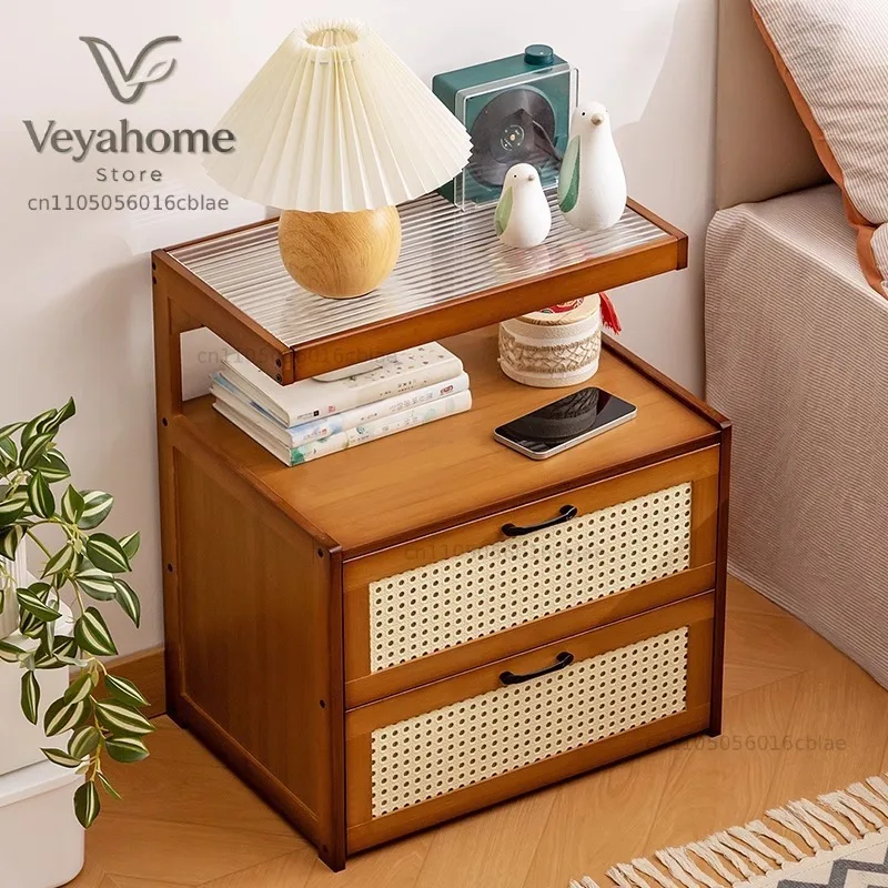Multifunctional bedside table Simple bedside storage cabinet Household bedroom storage Bedside table Advanced sense Floor