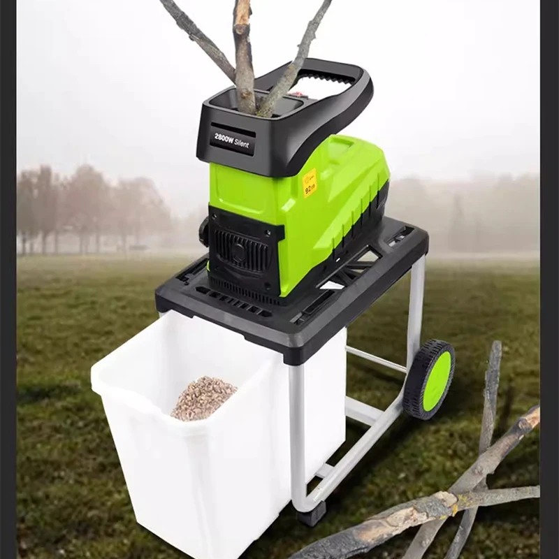 New 2800W High-Power Electric Shredder Leaf  Branch Crusher Landscaping  Wood Chipper 220V