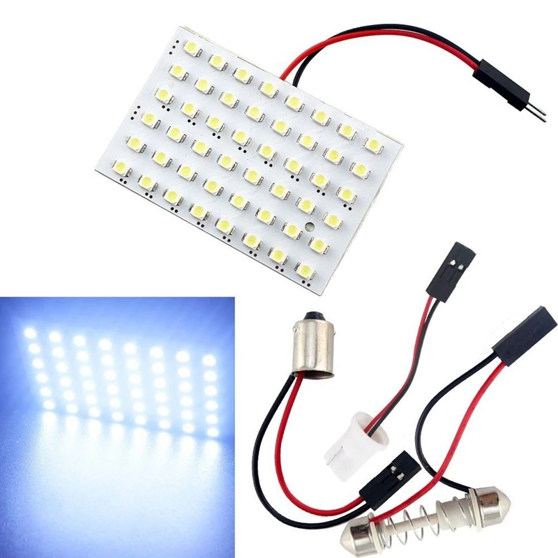 

10pcs 1210 SMD 3528 48smd 48 LED White light led car lamp DC 12V License light Reading lights Car dome Bulb Festoon Lighting