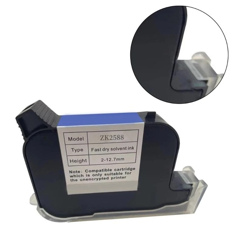 For ZK2588 Printers Refill Solvent Fast Dry Cartridge for No Encrypted