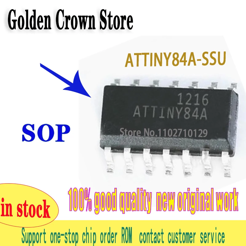 ATTINY84A-SSU ATTINY84A  SOP-14 5~10 Pcs/Lot 100%