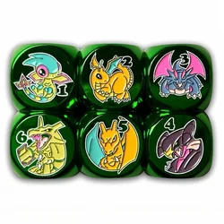 Pokemon PTCG Charizard Dragonite Garchomp Salamencja Self Made Metal Dice Indicator Anime Classics Game Collection Cards Toy