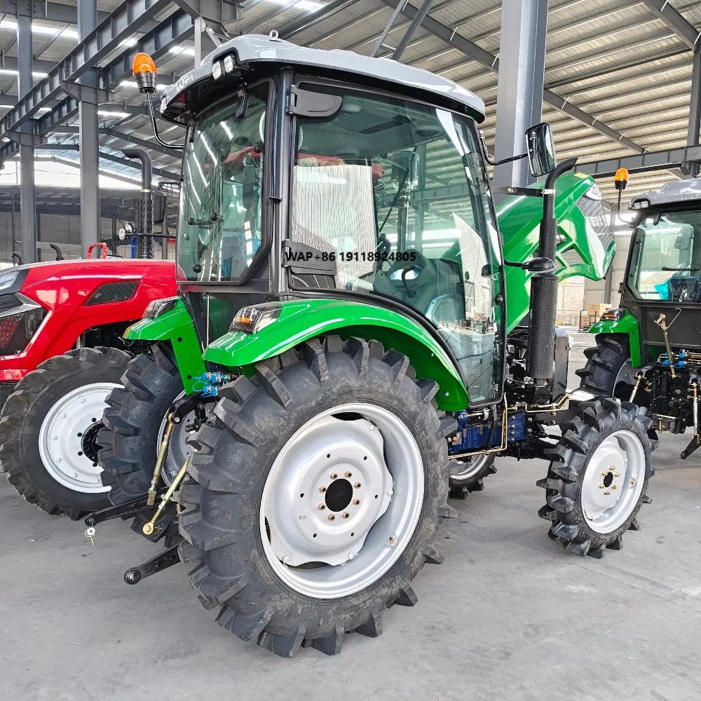 70 Horsepower  Wheeled Tractor Agricultural Machinery with Gear Transmission, Gearbox, Pump, and Bearings