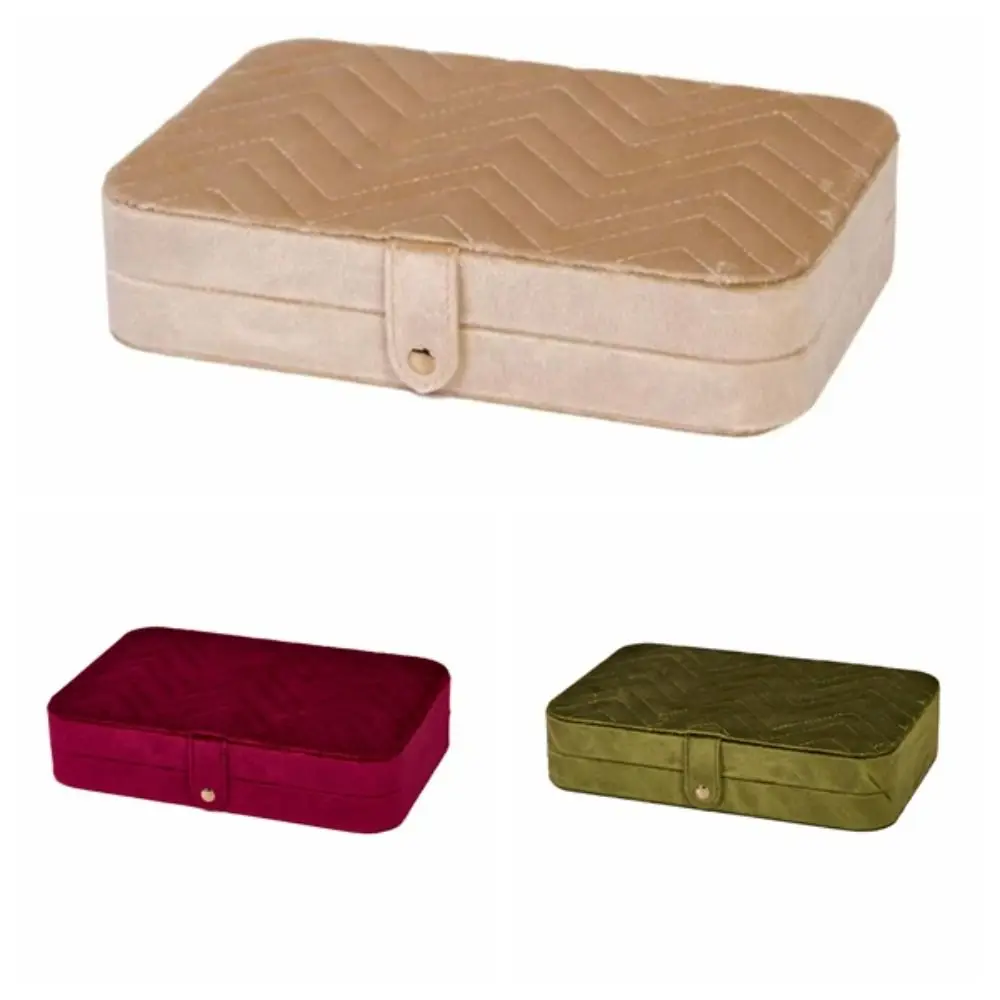 خواتم قلادة مجوهرات التعبئة حقيبة سعة كبيرة المنظم المخملية حامل المجوهرات سوار أقراط مربع صندوق مجوهرات السفر