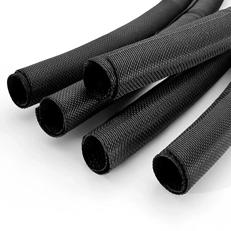 ID 3mm-50mm Cable Sleeve Self Closing PET Braided Expandable Wear Resistance Auto Line Management Wire Wrap Protect 1/2/3/5M