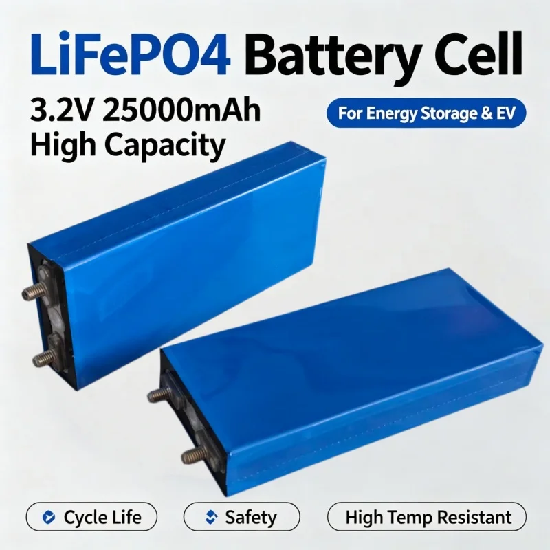 LiFePO4 3.2V 25Ah Deep Cycle Battery Cell 25000mAh For DIY Solar Energy UPS Power Storage