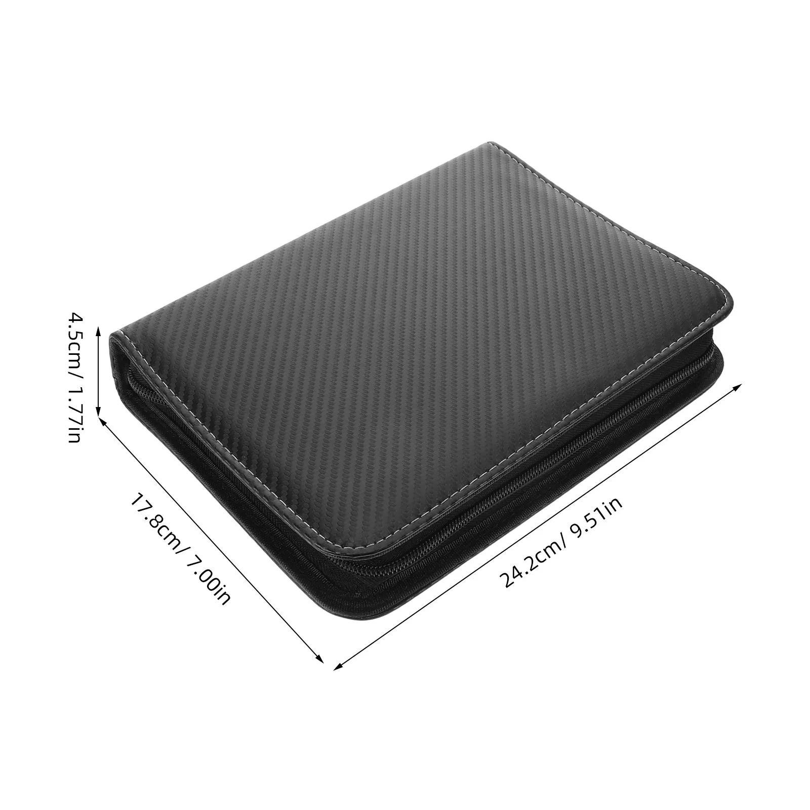 Card Holder For Trading Sports Cards Organizer Album Sleeves Multiple Pockets Zippered Closure Compact Design Pu Material