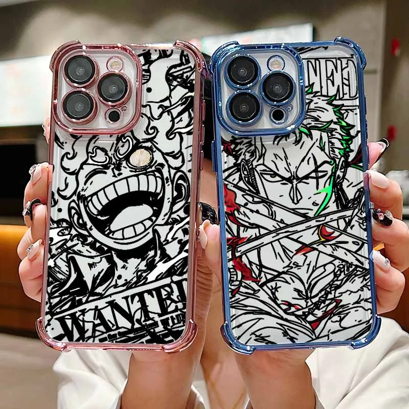Attraktive One Piece Luffy Silikon-Handyhülle mit Galvanisierung für Xiaomi POCO X8 X7 X6 X5 F8 F7 Mi 17 15 14T 13 Redmi 15 14C 13C