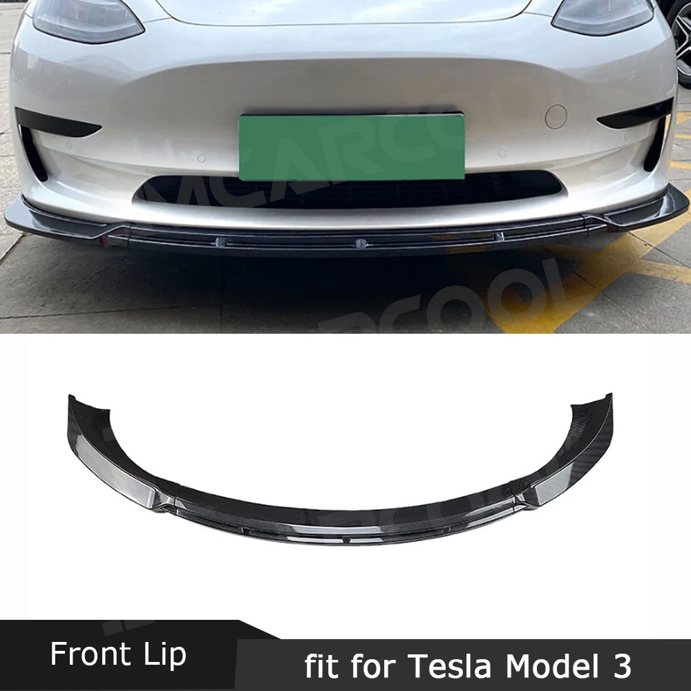 

ABS Front Bumper Lip Spoiler Chin Splitter For Tesla Model 3 2017+ M Style Front Chin Spoiler Lower Body Kit Splitter Cover