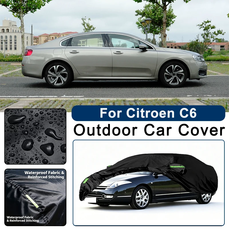

Outdoor Car Cover Waterproof Dustproof UV Sun Protection, Full Car Protector Exterior Parts For Citroen C6 2005-2026