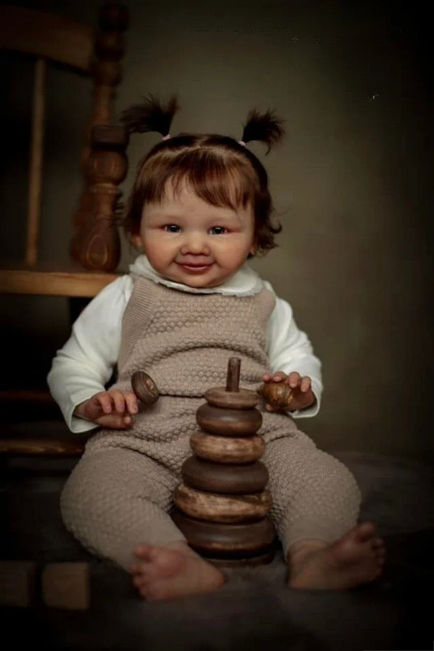 Brinley Reborn Doll Blank Kit 24inch Soft Vinyl Fresh Color Lifelike Unfinished DIY Doll Parts with Body and Eyes
