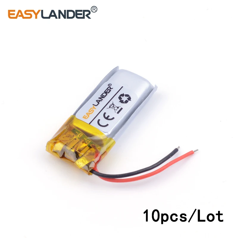 

10pcs /Lot 3.7v lithium Li ion polymer rechargeable battery 381018 50mAh for bluetooth MP3,MP4 lithium battery 401018