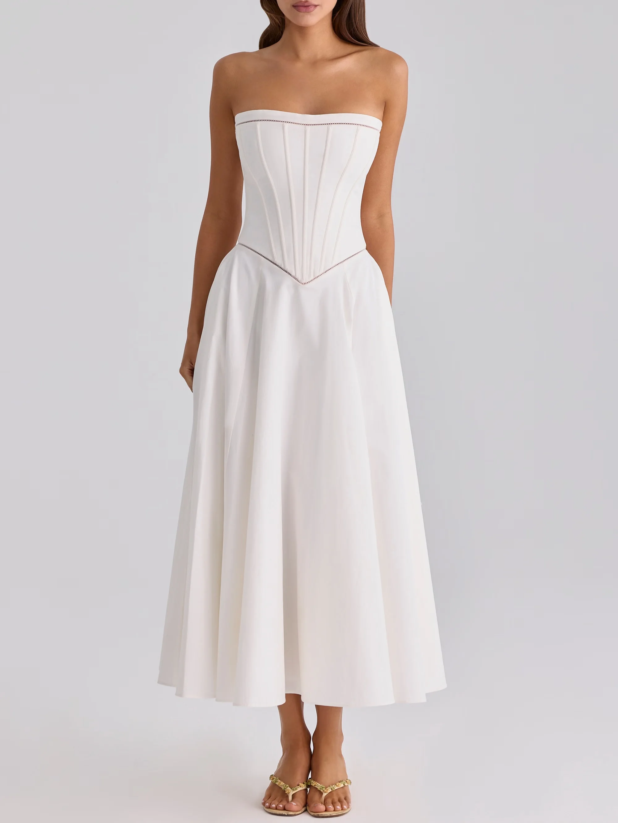 Prom dresses 2026 Summer birthday dresses luxury one pieces midi dress evening party vacation outfis white tube dress sleeveless