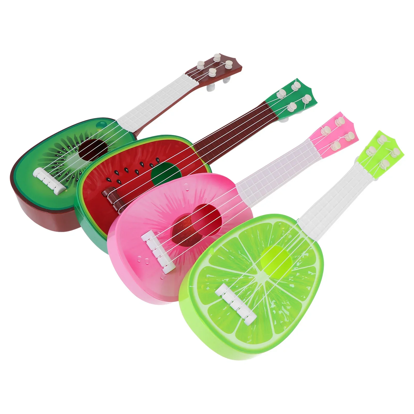 2024 New Mini Simulation Fruit Ukulele Plastic Stringed Instruments Children Toys Beginner Mini Simulation Enlightenment Puzzle