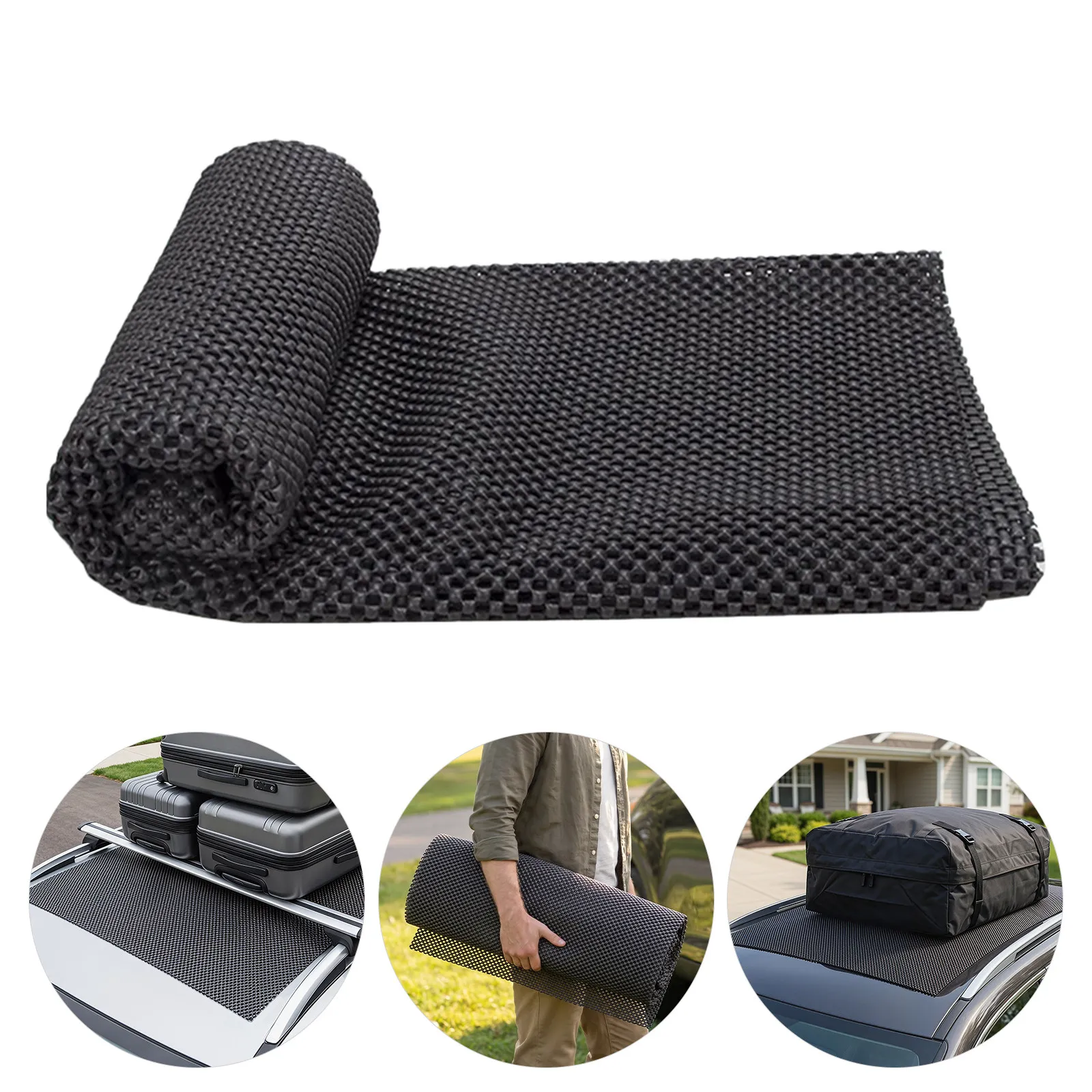 Car Roof Cargo Mat 39.4x29.5in Foldable Cuttable Anti-Slip Roof Rack Protector Lightweight Non-Skid Trunk Cargo Mat Suv
