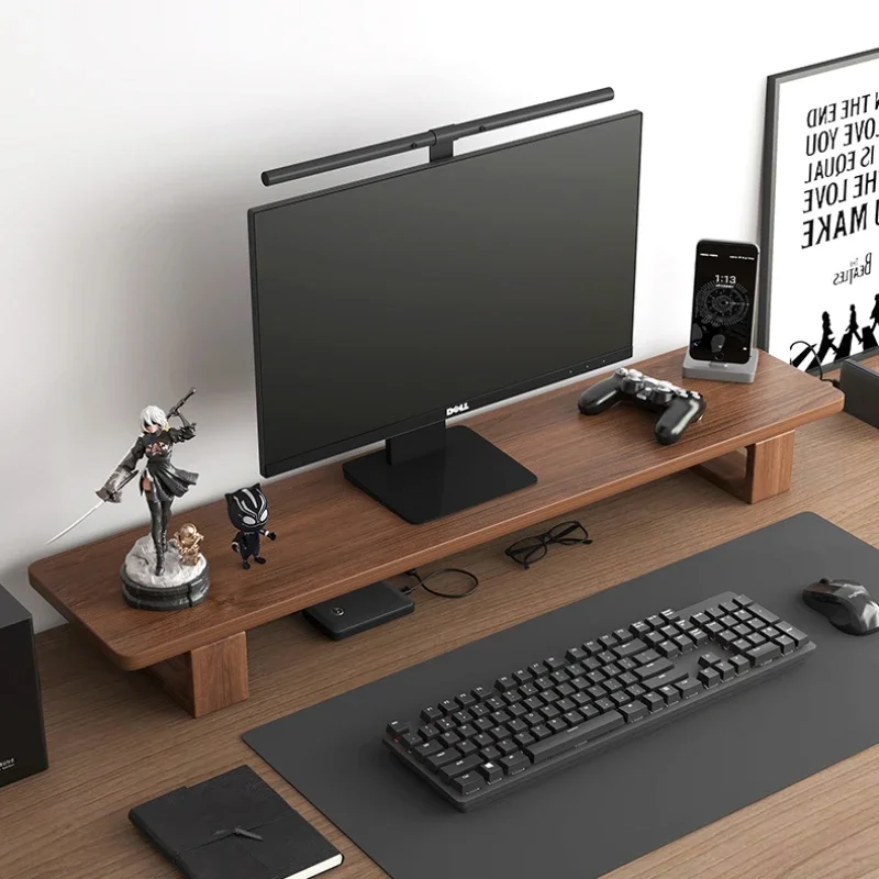 

Solid Wood Computer Monitor Stand, Heightening Frame, Desktop Screen Mounting Bracket, Office Table Top Storage Rack