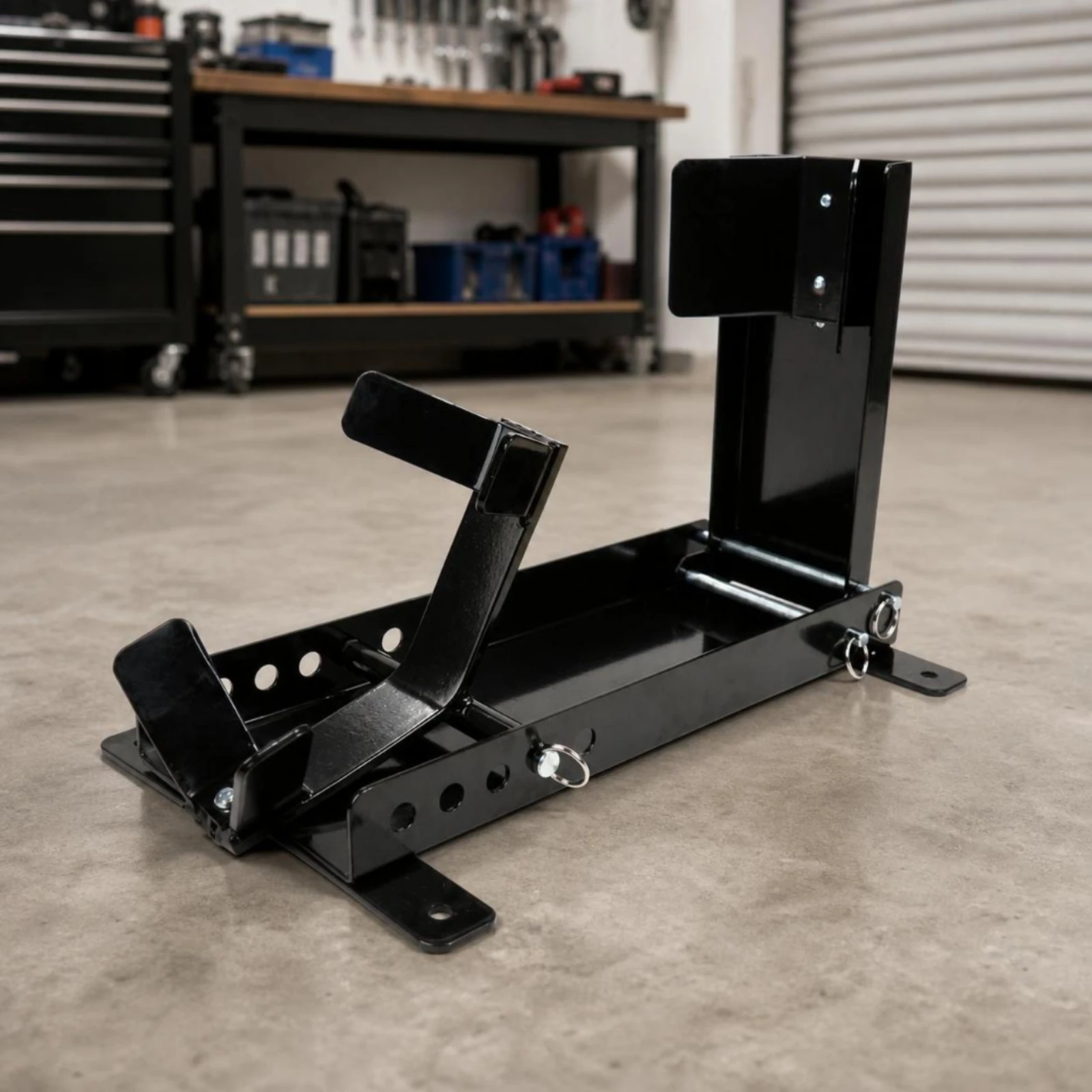 Motorcycle Wheel Chock Stand Sturdy Motorcycle Stand with Wheel Cradle Heavy-Duty Low-Profile for Garage, Workshop