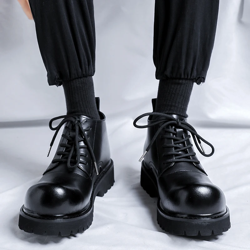 Hight Quality 2024 S/A New British Style Patent Leather Shoes For Men\'s Black Hombre Daily Casual Dress Height Increasing Shoes