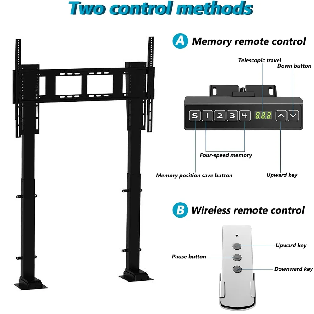 Electric Remote Control Screen Mount Telescopic TV Mount Wholesale Motorized TV Lifting Stand in the Cabinet for 52-100 Inch Tv