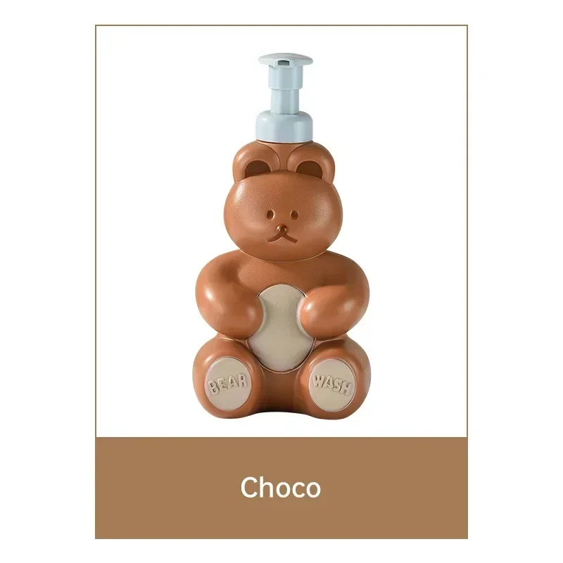 Cartoon Bear Foaming Soap Dispenser Refillable Hand Sanitizer Shampoo Shower Gel Bathroom Pump Bottle Making Foam Container