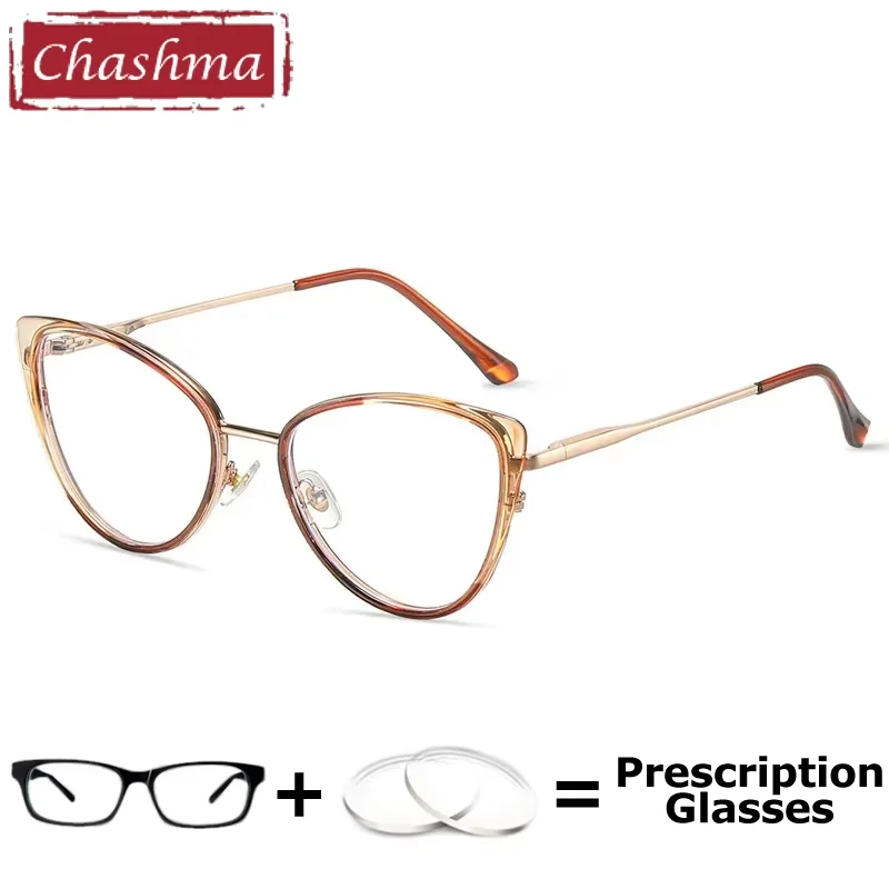 

Chashma Prescription Glasses Optical Women Cat Eye Myopia Eyeglasses Anti Blue Light Recipe Lens Progressive Eyewear Spectacles