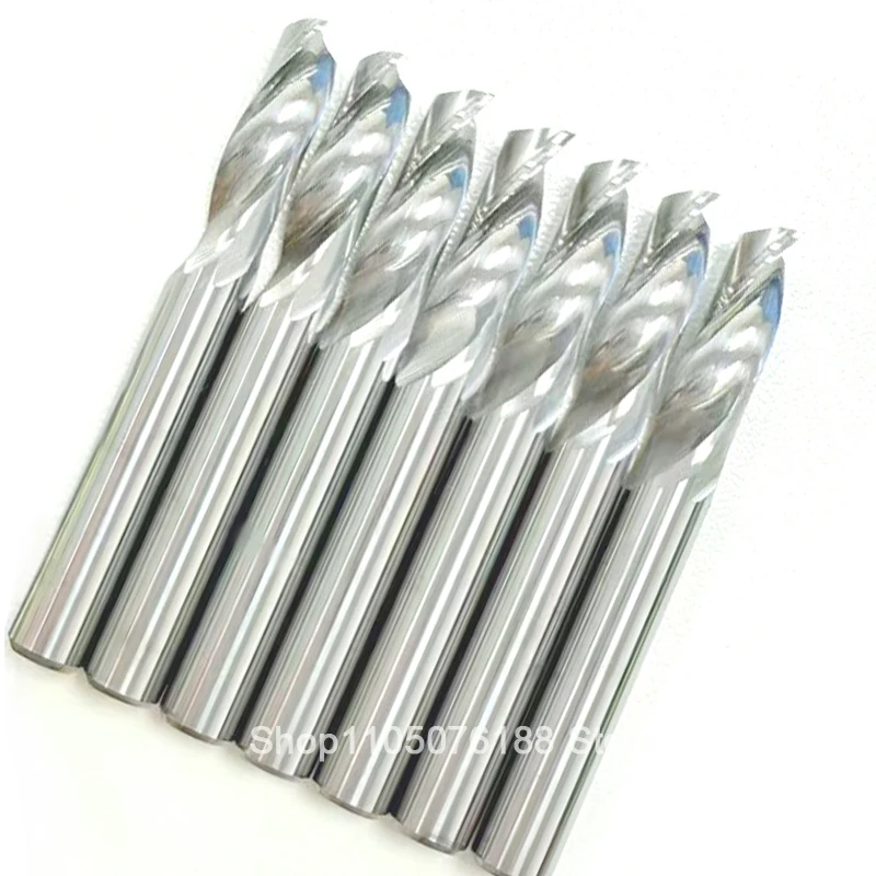 1pc 3.175 Shank Spiral End Mill 5A Single Flute Aluminum Mill for CNC 3D Engraving Carving Bit in Woodworking, Acrylic & ACM Cut