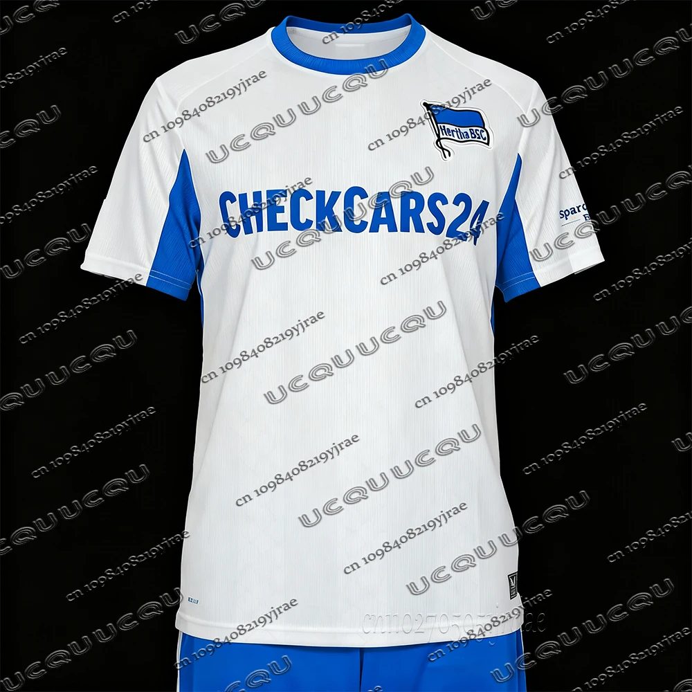 2025-26 رائجة البيع تي شيرت رياضي غير رسمي الرجال النساء ألمانيا هيرثا BSC لكرة القدم جيرسي المنزل بعيدا الكبار الاطفال التدريب تي شيرت #2